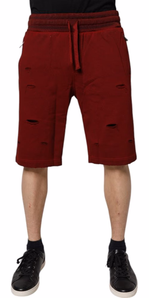 Dolce & Gabbana Bordeaux Cotton Bermuda Men Sweatshorts Shorts