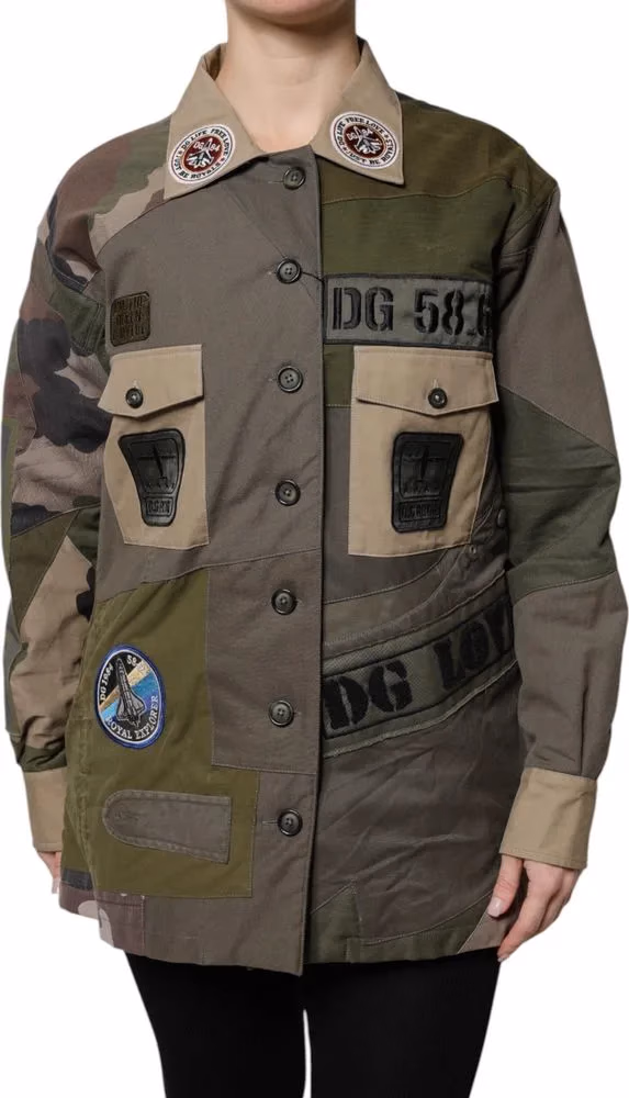 Dolce & Gabbana Military Green Cotton Button Down Jacket