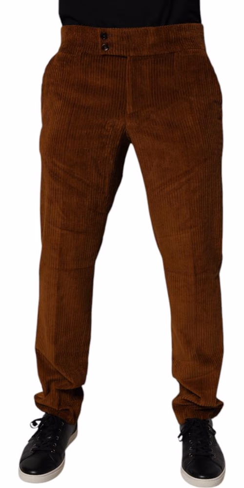Dolce & Gabbana Dark Brown Corduroy Cotton Skinny Denim Jeans