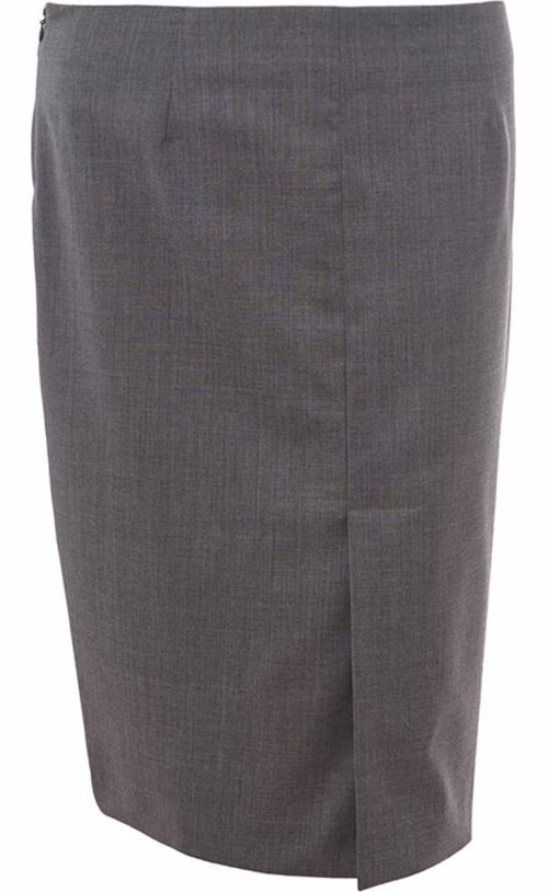Lardini Gray Wool Midi Skirt