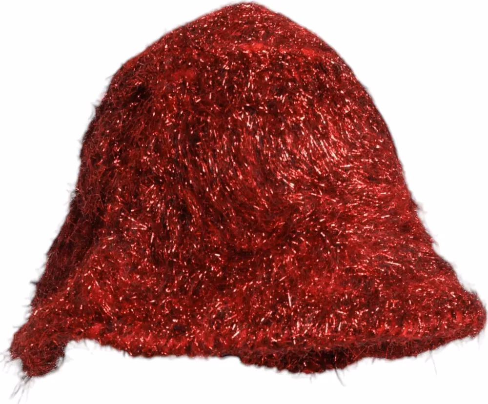 Dolce & Gabbana Red Viscose Tinsel Wide Brim Bucket Hat