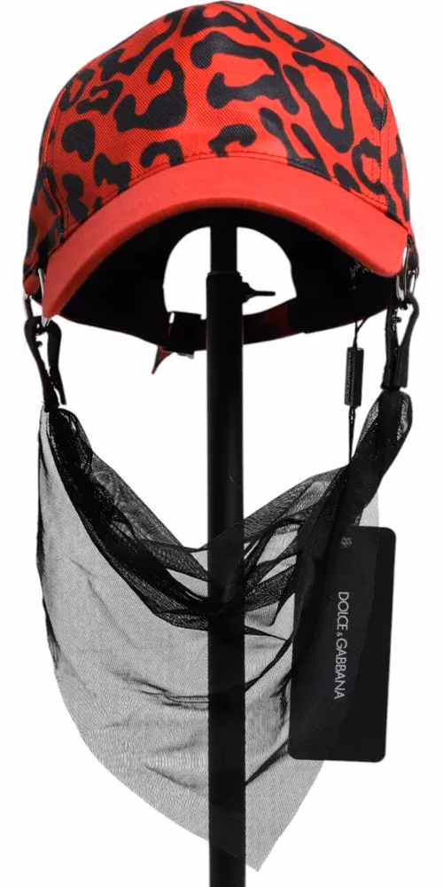 Dolce & Gabbana Red Cotton 6 Panels Women Baseball Cap