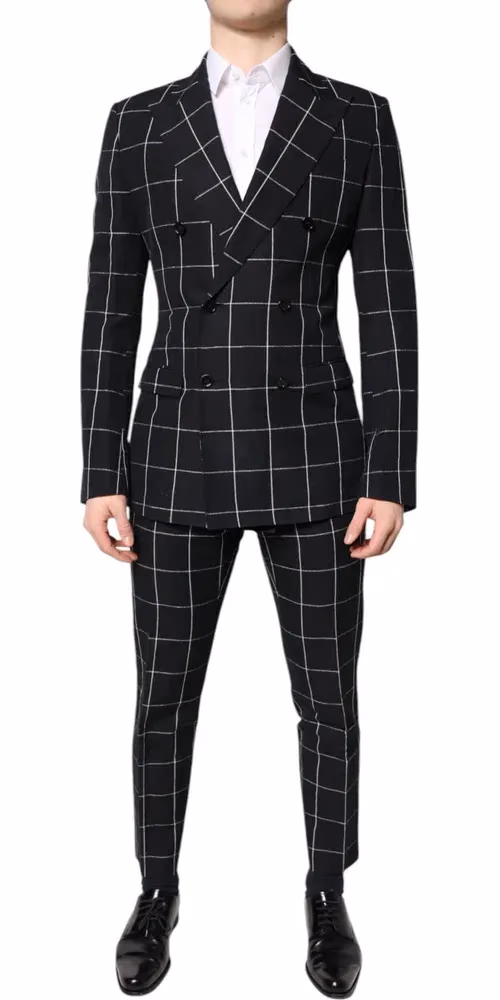 Dolce & Gabbana Black TAORMINA Double Breasted 2 Piece Suit
