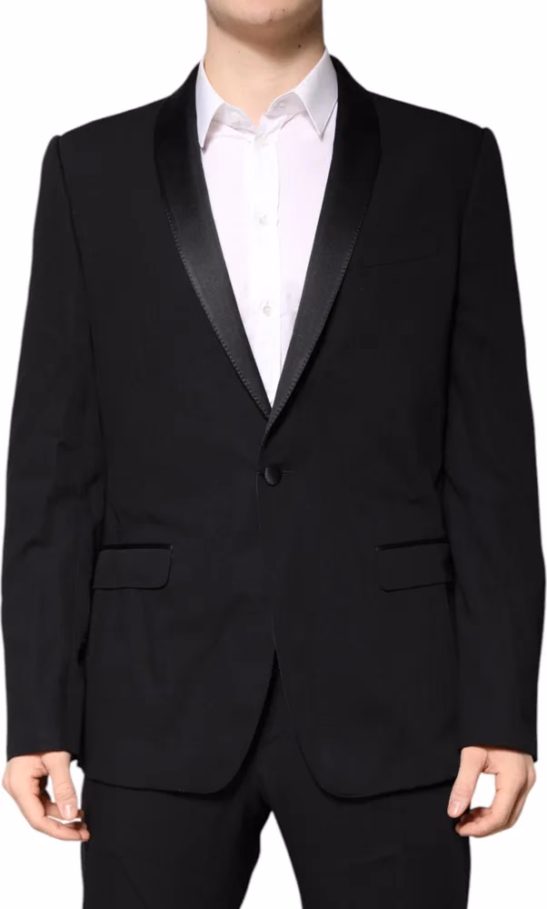 Dolce & Gabbana Black Wool Single Breasted 2 Piece Suit