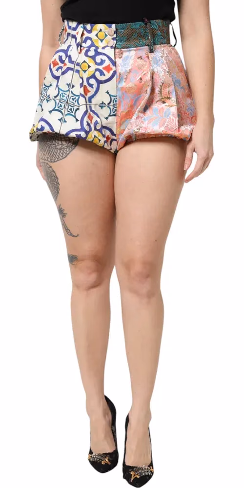 Dolce & Gabbana Multicolor High Waist Women Hot Pants Shorts