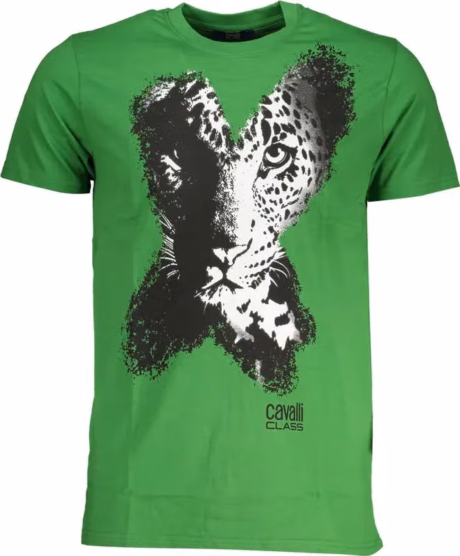 Cavalli Class Verde Cotton Men T-Shirt