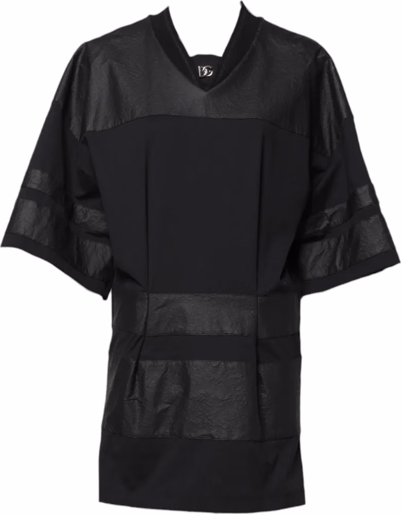 Dolce & Gabbana Black Cotton Short Sleeves V-neck T-shirt
