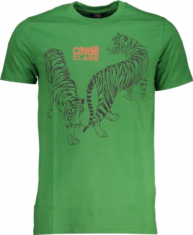 Cavalli Class Verde Cotton Men T-Shirt
