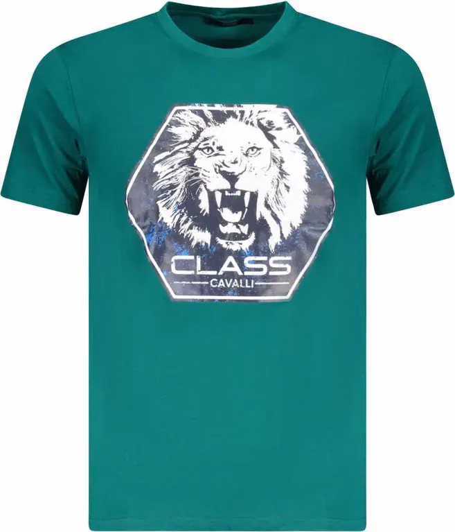 Cavalli Class Verde Cotton Men T-Shirt