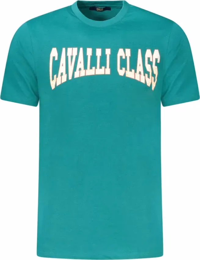 Cavalli Class Verde Cotton Men T-Shirt