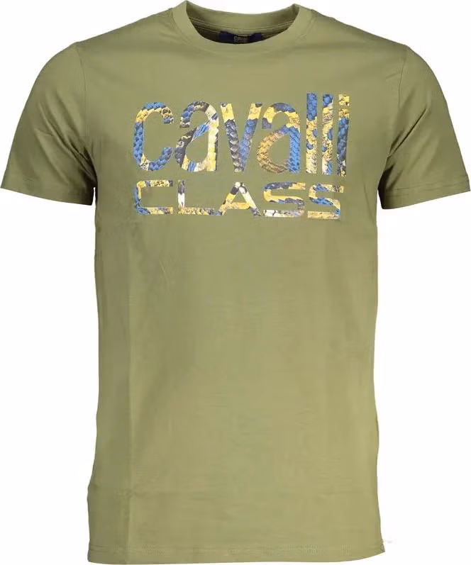 Cavalli Class Verde Cotton Mens T-Shirt