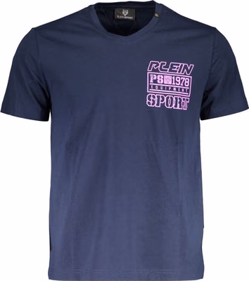 Blue Cotton Men's T-Shirt