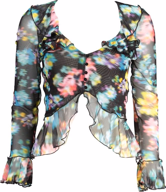 Desigual Black and Multicolor Polyester Shirt