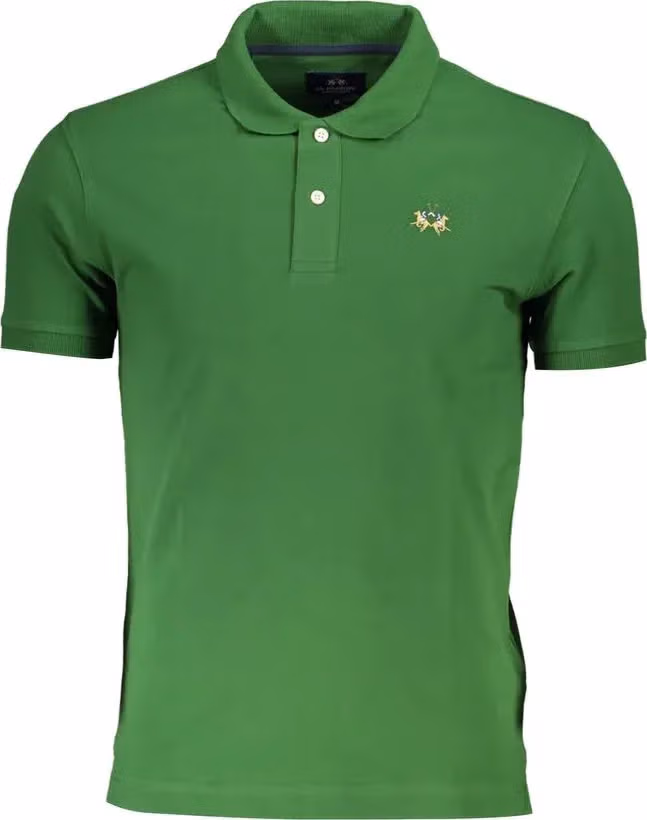 La Martina Green Cotton Polo Shirt