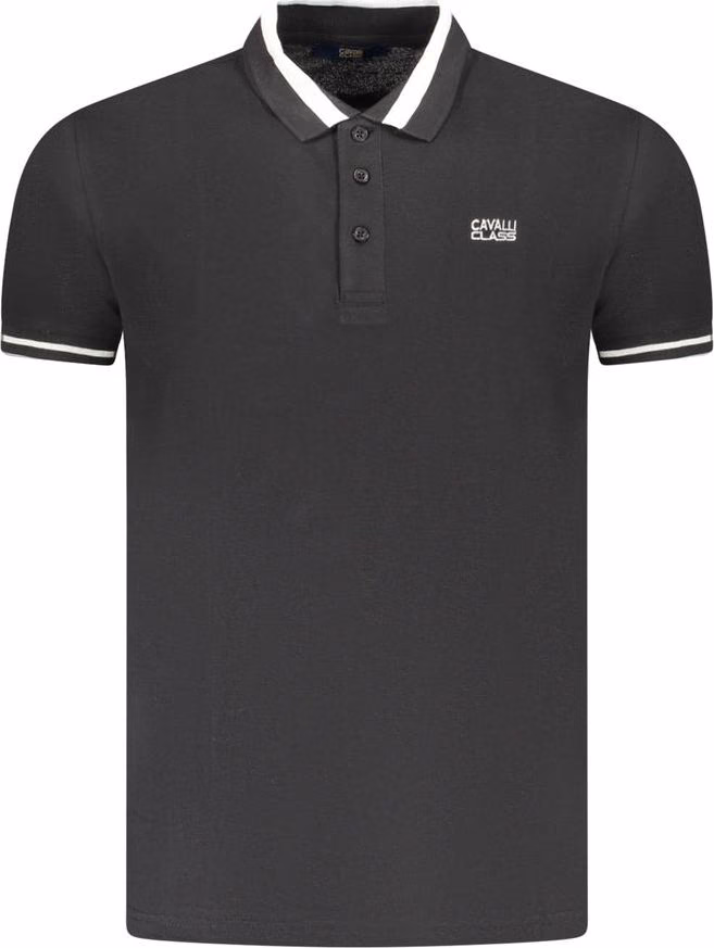 Cavalli Class Black Cotton Men Polo