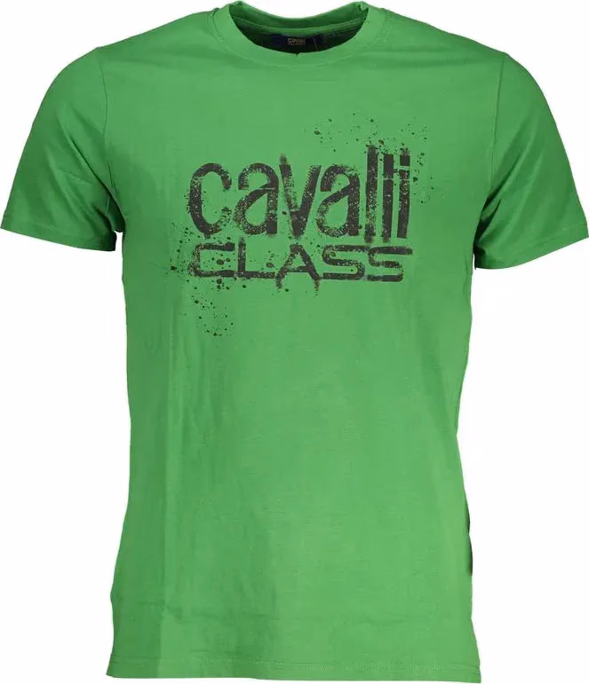 Cavalli Class Verde Cotton Men T-Shirt