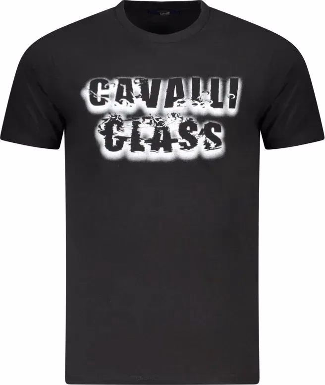 Cavalli Class Black Cotton Mens T-Shirt