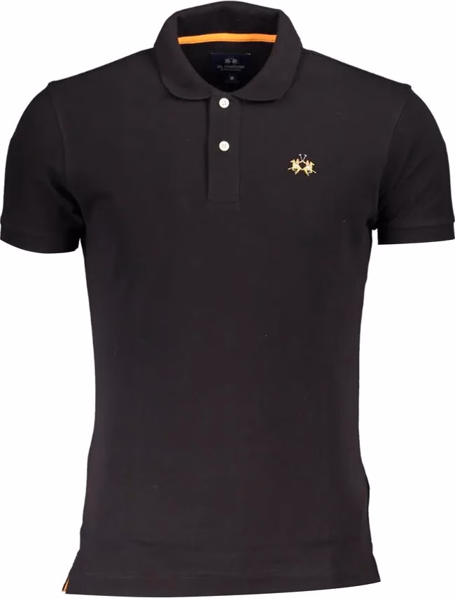 La Martina Black Cotton Men's Polo Shirt