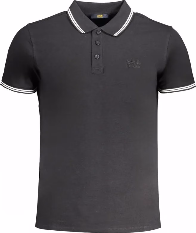 Cavalli Class Nero Cotton Men Polo