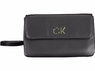 Black Polyester Women Handbag