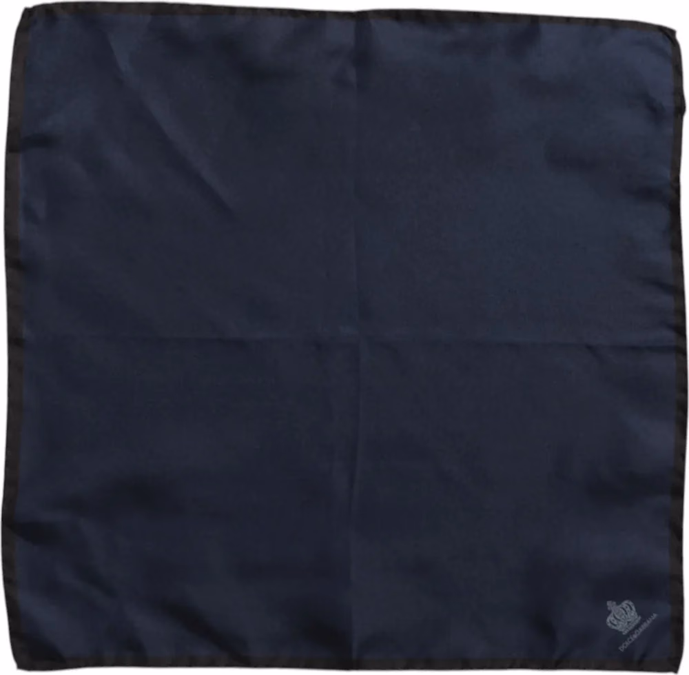 Dolce & Gabbana Blue DG Crown Silk Square Men Foulard Scarf