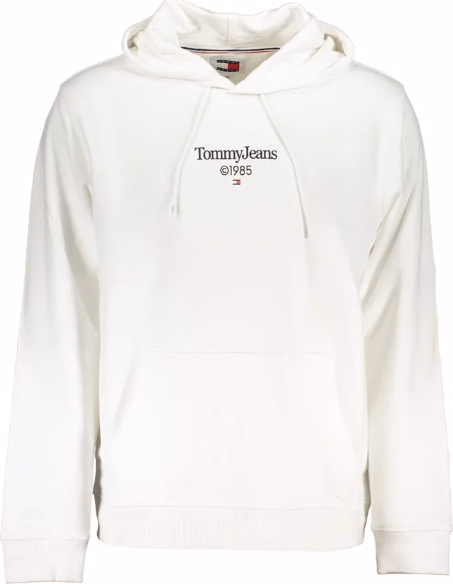 Tommy Hilfiger White Cotton Men's Sweatshirt with Hood