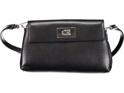 Black Polyester Women Handbag