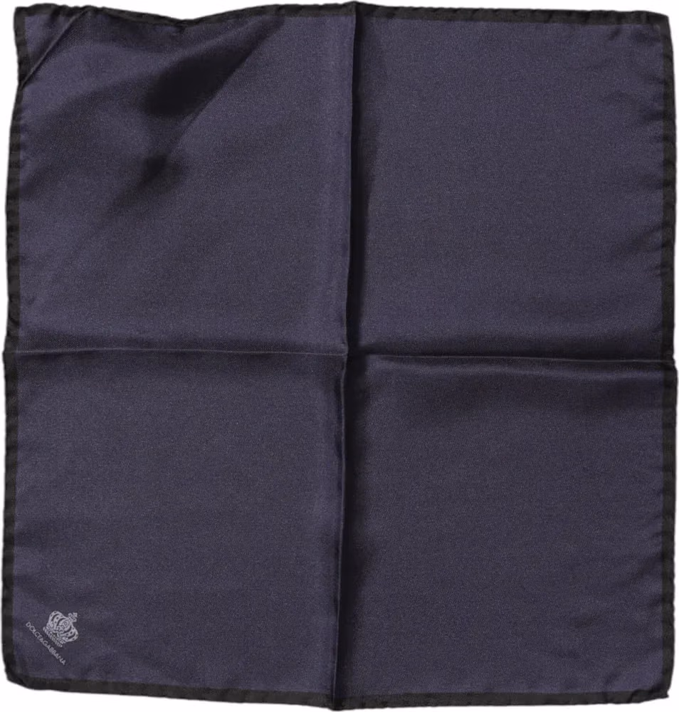 Dolce & Gabbana Blue DG Crown Silk Square Men Foulard Scarf