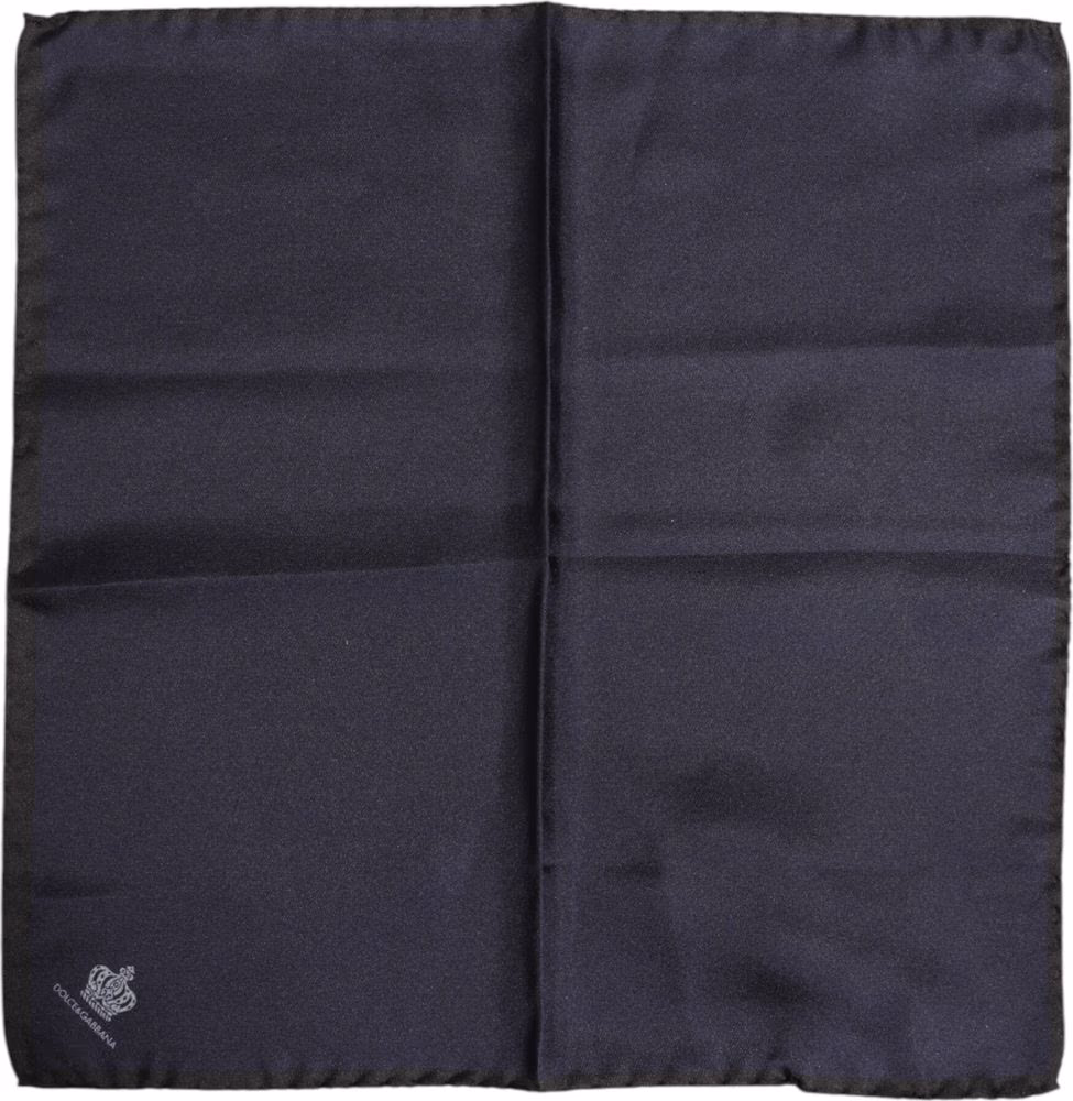 Dolce & Gabbana Blue DG Crown Silk Square Men Foulard Scarf