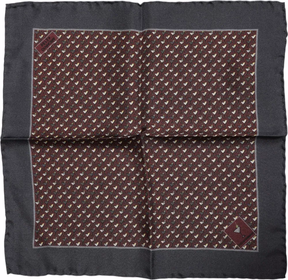 Dolce & Gabbana Maroon Cocktail Silk Square Foulard Scarf