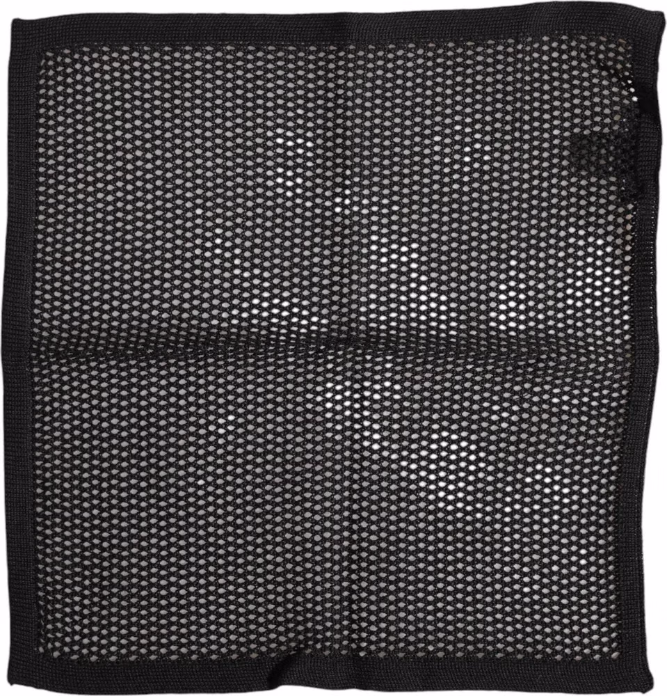 Dolce & Gabbana Black Patterned Cotton Square Foulard Scarf