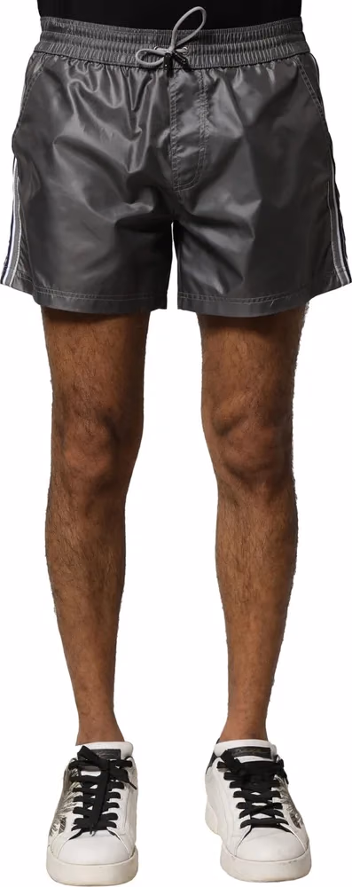 Dolce & Gabbana Gray Polyester Mid Waist Casual Bermuda Shorts