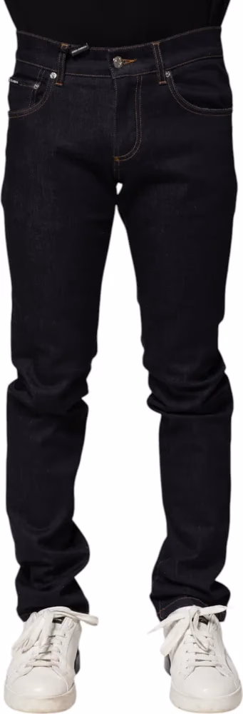 Dolce & Gabbana Black Cotton Skinny Men Denim Jeans