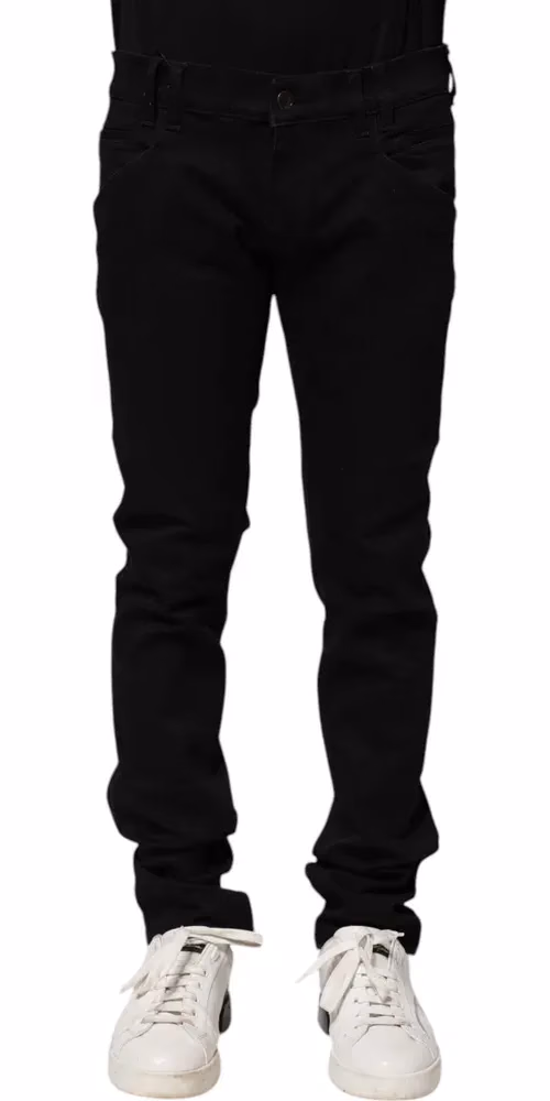 Dolce & Gabbana Black Cotton Skinny Men Denim Jeans