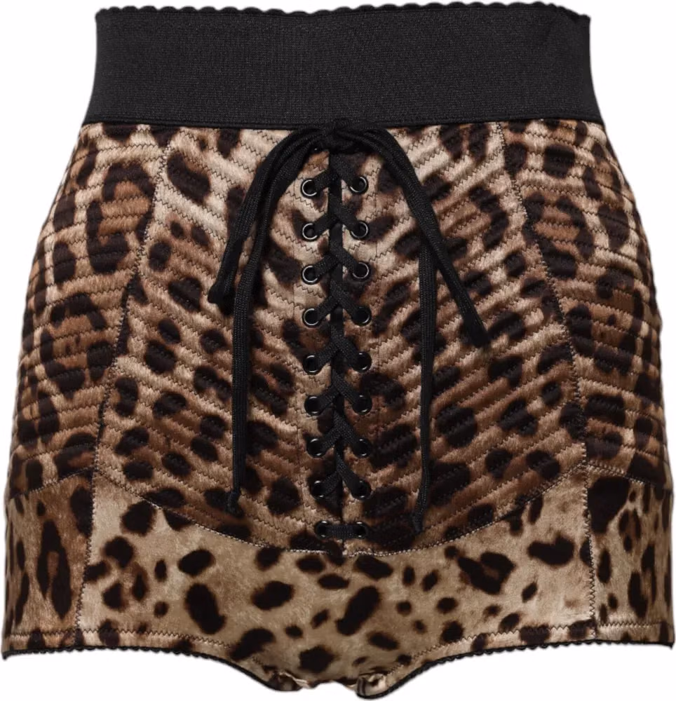 Dolce & Gabbana Brown Leopard High Waist Hot Pants Shorts