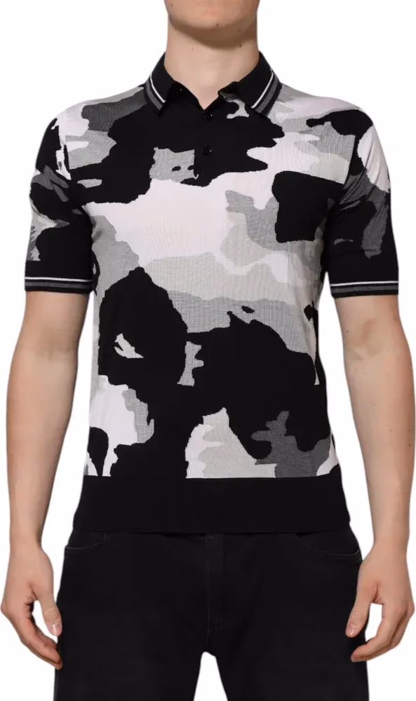 Dolce & Gabbana Multicolor Camouflage Collared Polo T-shirt