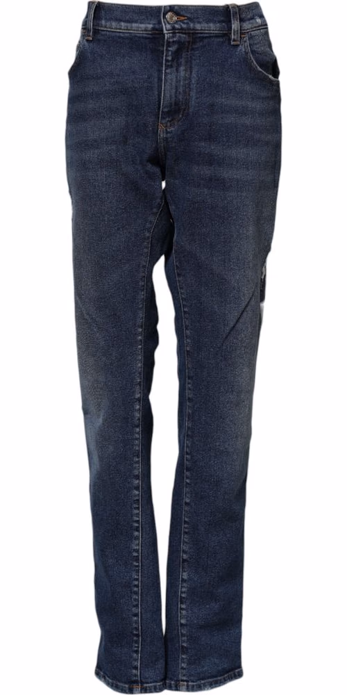 Dolce & Gabbana Blue Cotton Mid Waisted Straight Denim Jeans