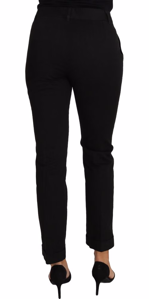 Dolce & Gabbana Black Dress Cropped Straight Straight Pants