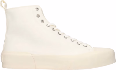 Beige Fabric High Top Sneakers