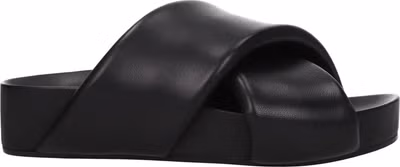 Black Leather Slippers