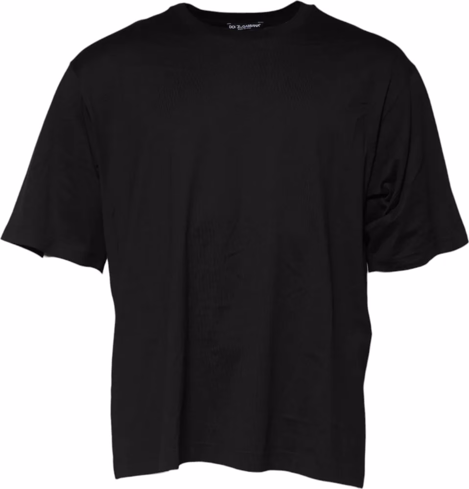 Dolce & Gabbana Black Cotton Crew Neck Short Sleeves T-shirt