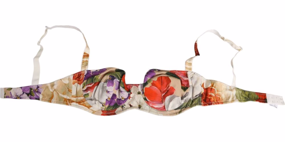 Dolce & Gabbana Floral Print Semi Padded Balconette Bra Underwear
