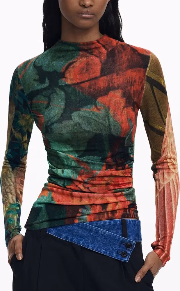 Desigual Green Viscose Sweater