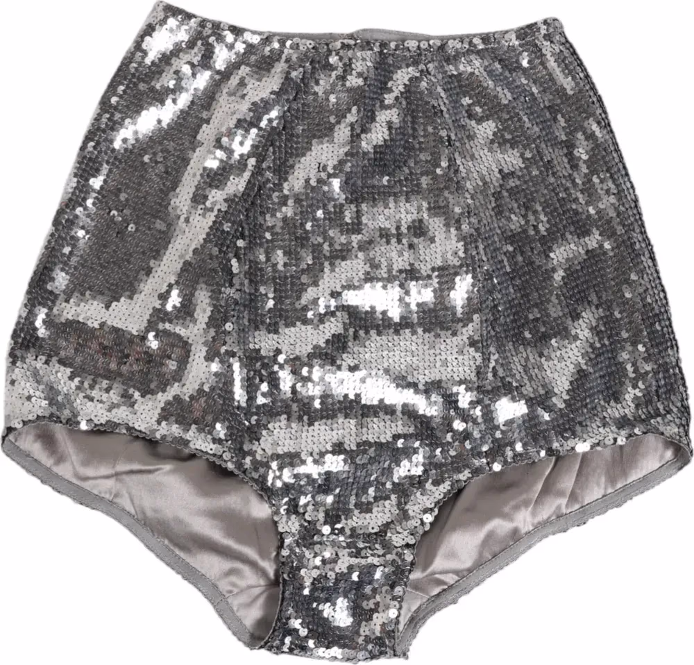 Dolce & Gabbana Silver Nylon Sequined Slip Girdle Panty Underwear