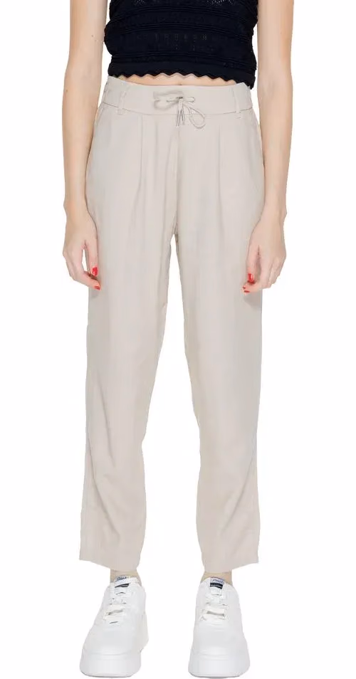 Only Beige Linen Casual Pants