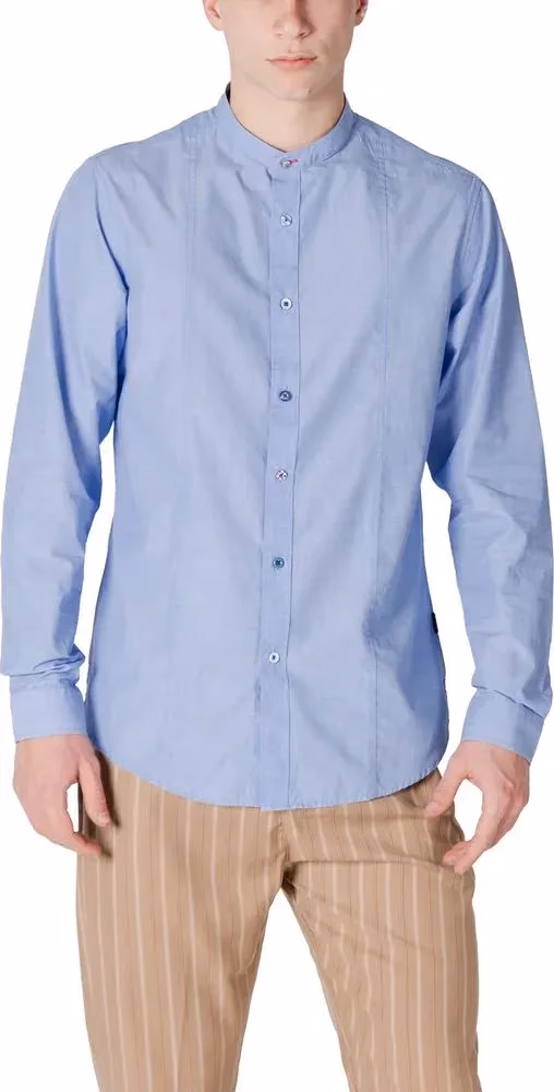 Gianni Lupo Blue Cotton Shirt