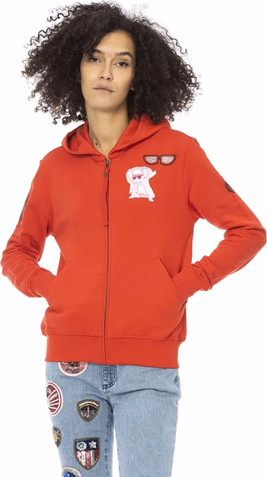 Mr&Mrs Italy Red Cotton Women Sweatshirt Top