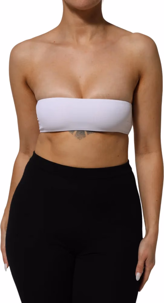 Dolce & Gabbana White Nylon Blend Bandeau Strapless Tube Top