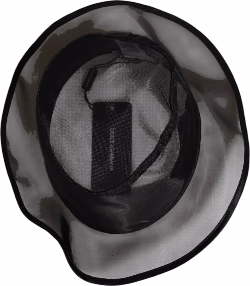 Dolce & Gabbana Black Silk Mesh Bucket Men Fisherman Cap Hat