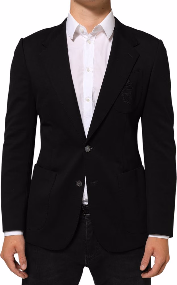 Dolce & Gabbana Black Viscose 2 Buttons Suit Jacket Blazer